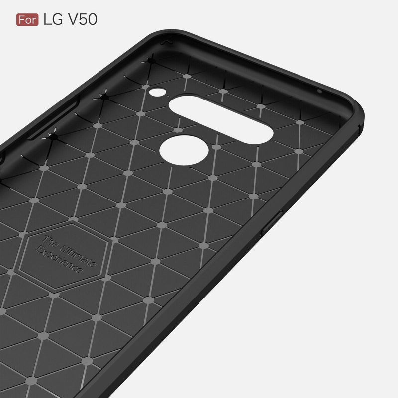 Ốp Lưng LG V50 Chống Sốc Dạng Carbon Hiệu Likgus được làm bằng chất liệu TPU mền giúp bạn bảo vệ toàn diện mọi góc cạnh của máy rất tốt lớp nhựa này khá mỏng bên ngoài kết hợp thêm bên trên và dưới dạng carbon